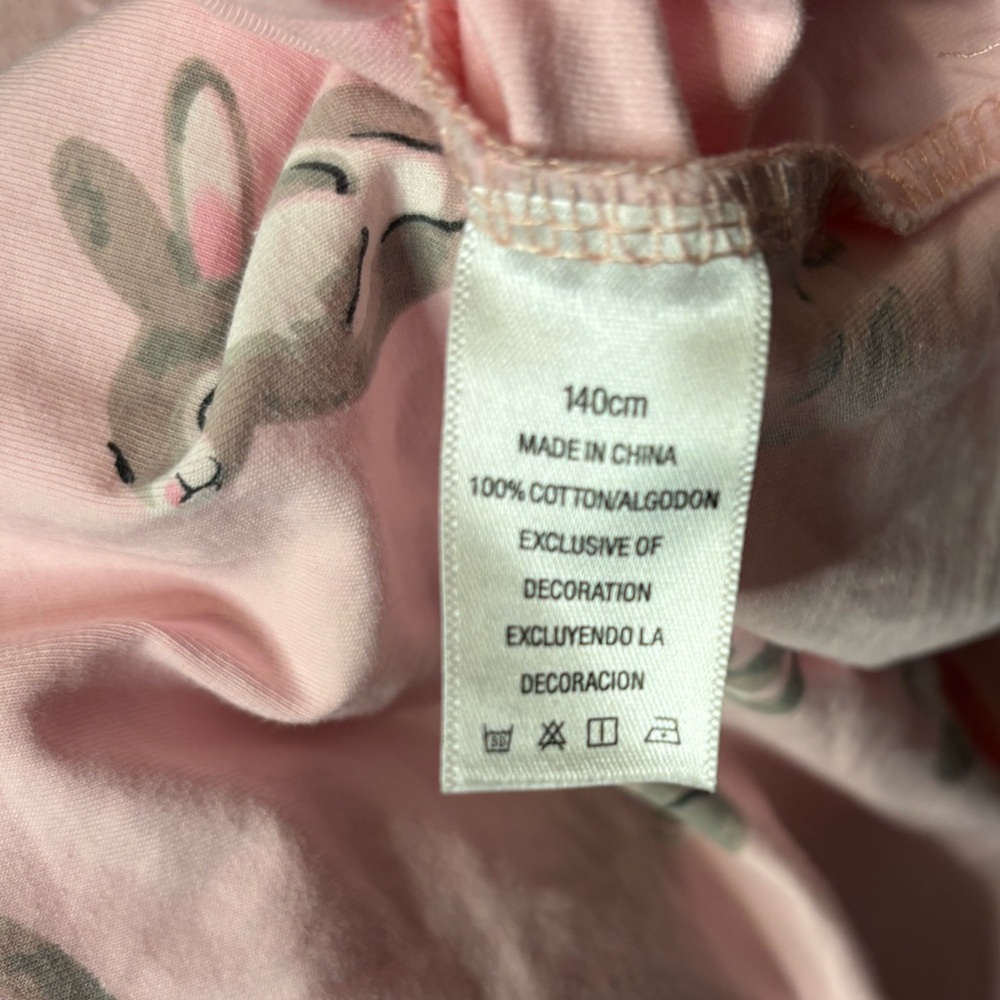 Pink Dress with Bunny Design sz 140 cm. Peter Rabbit, Easter. - Picture 3 of 6